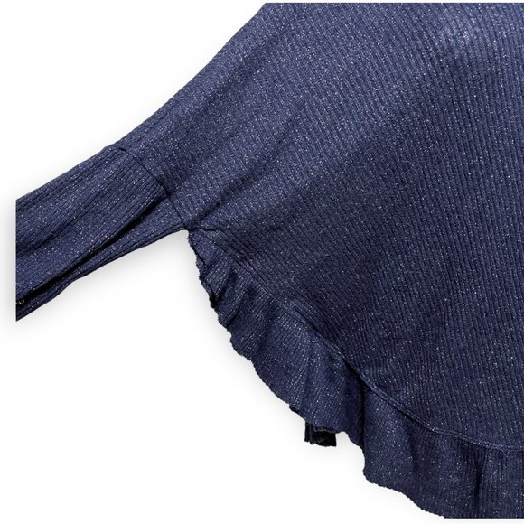 Postmark Anthropologie XS/S Purple Cowl Neck Long Sleeve Ruffle Orley Sweater - Picture 6 of 10